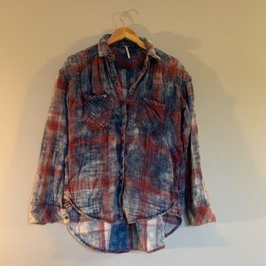 Free People Distressed Flannel. Size XS.